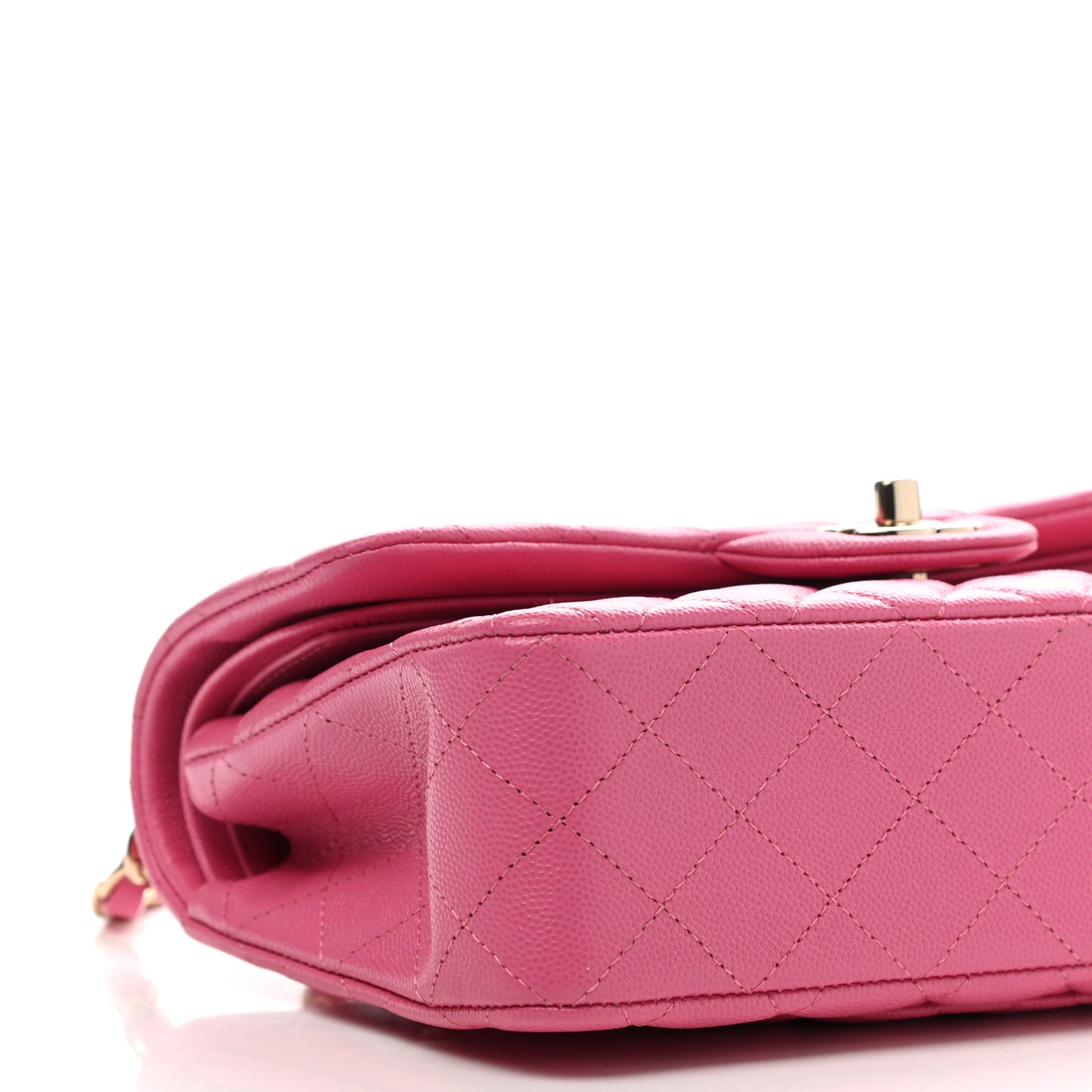 Caviar Quilted Small Double Flap Pink
