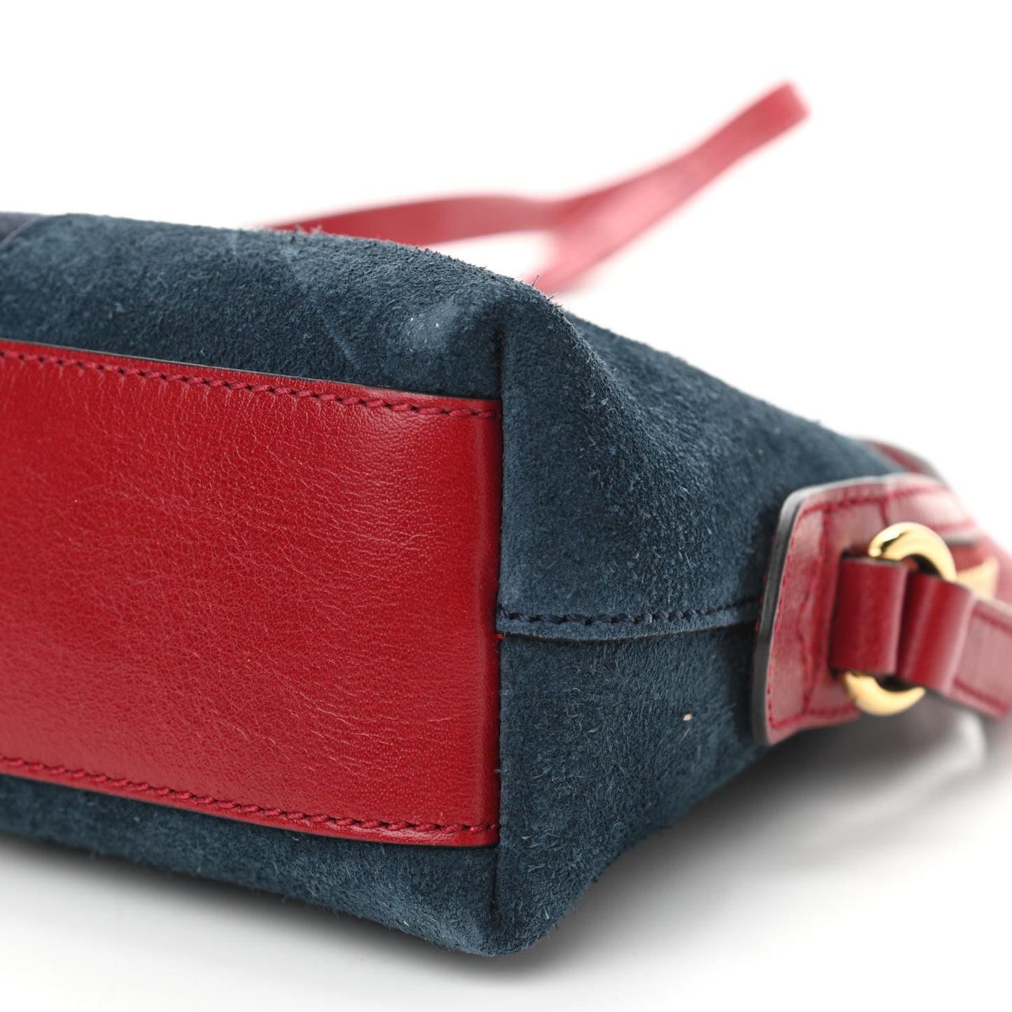 Suede Calfskin Web Small Ophidia Dome Shoulder Bag New Blue Romantic Cherry
