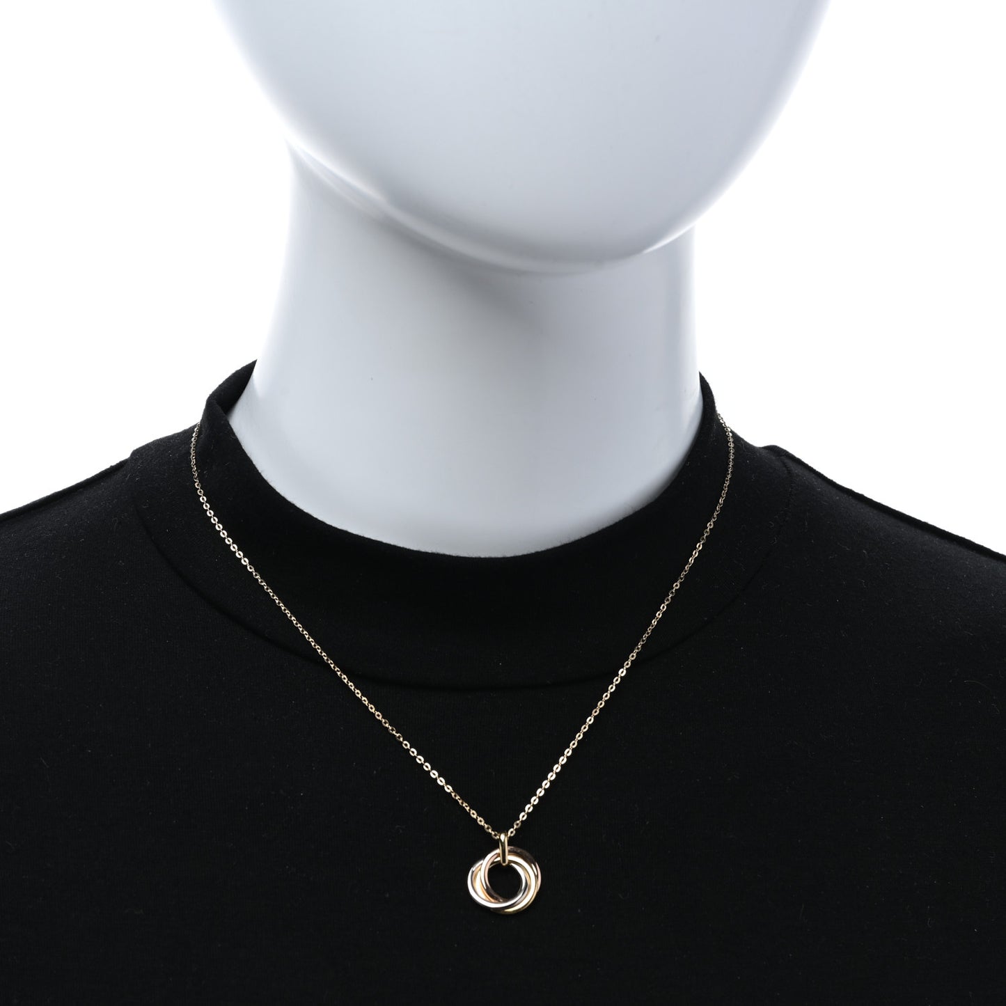 18K Pink Yellow White Gold Medium Trinity Pendant Necklace