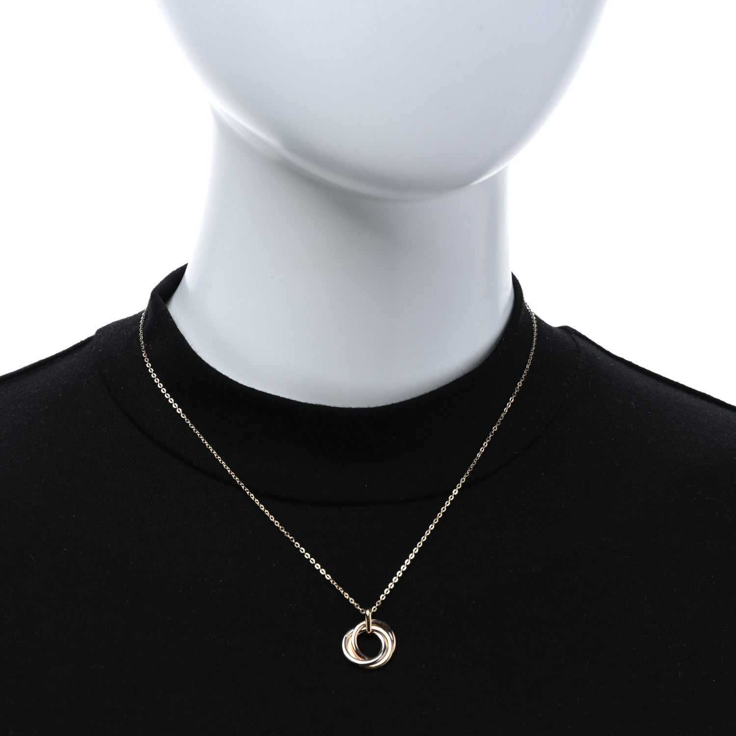 Cartier 18K Pink Yellow White Gold Medium Trinity Pendant Necklace 3 of 5