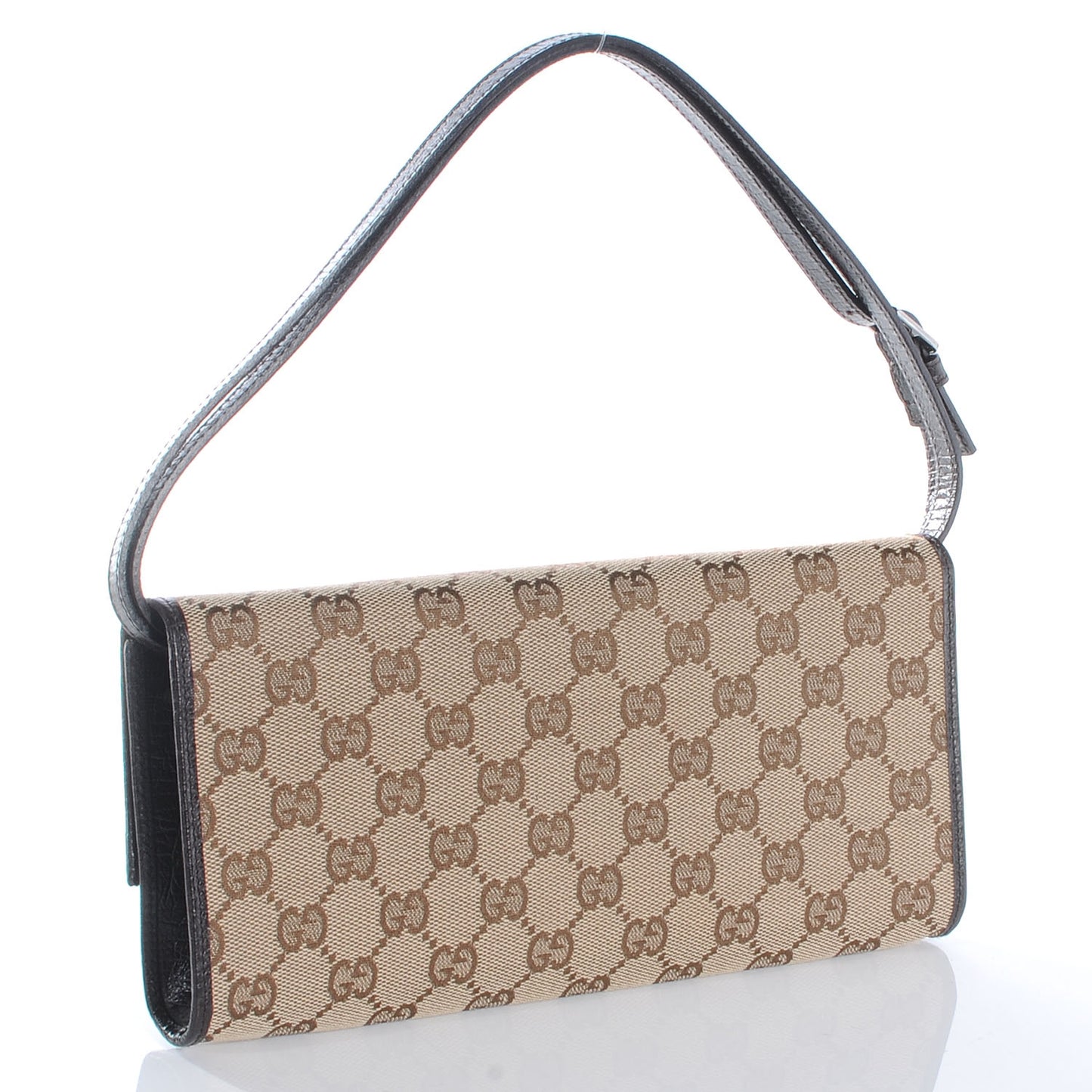 Monogram Bamboo Clutch Bag Brown