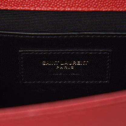 Saint Laurent Grain De Poudre Medium Monogram Kate Satchel Red 7 of 10