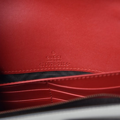 Gucci Calfskin Queen Margaret Chain Wallet Blue Agata Hibiscus Red Mystic White 6 of 6
