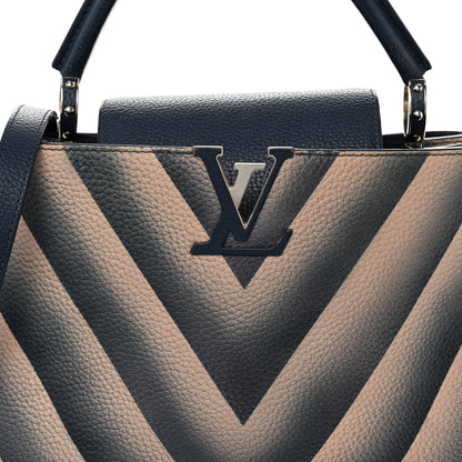 Louis Vuitton Taurillon Chevron Capucines PM Navy 7 of 12