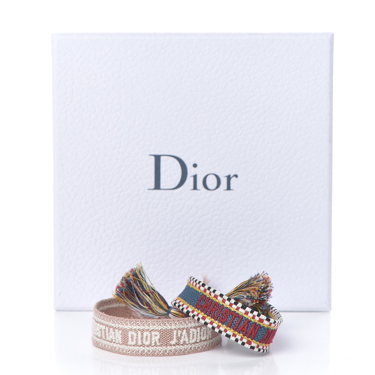 Woven Cotton J'Adior Friendship Bracelet Set Blue Nude