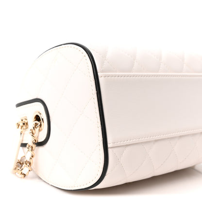 Chanel Lambskin Quilted Barrel Clutch With Chain White 9 of 11