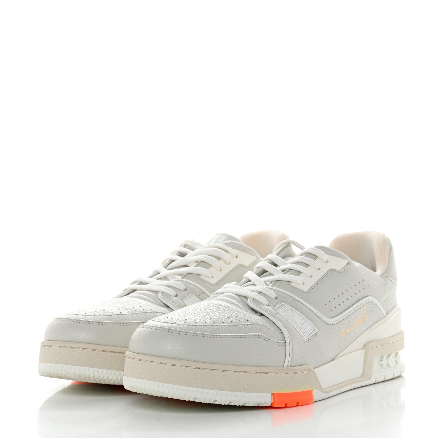Louis Vuitton Calfskin Mens LV Trainer Sneakers 8 White 3 of 9