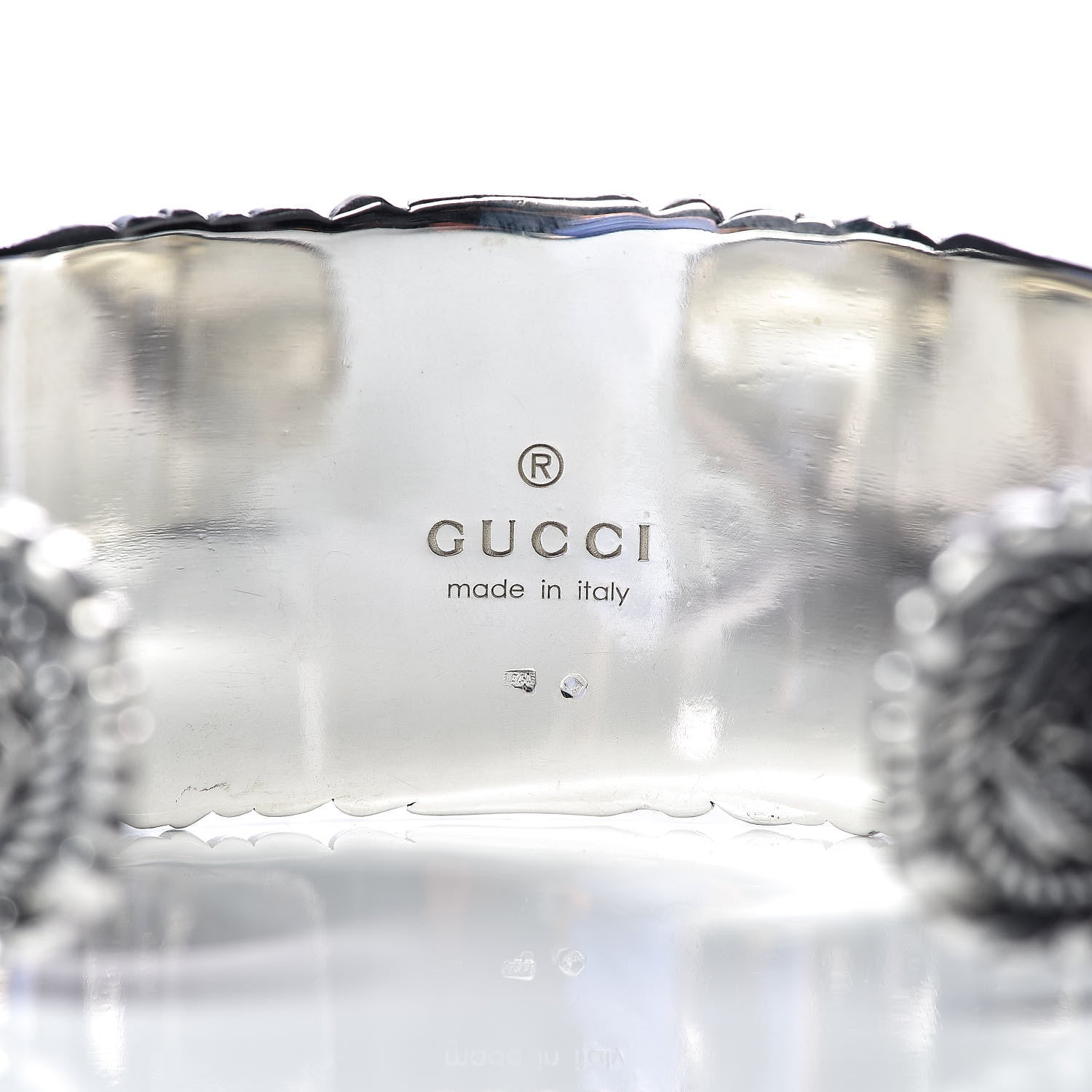 Gucci Sterling Silver Jasper Garden Cuff Bracelet Red 4 of 5