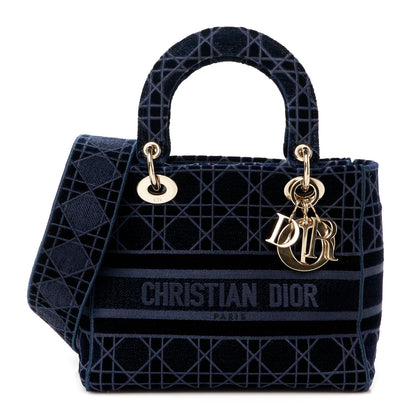 Christian Dior Velvet Cannage Medium Lady D-Lite Blue 1 of 10