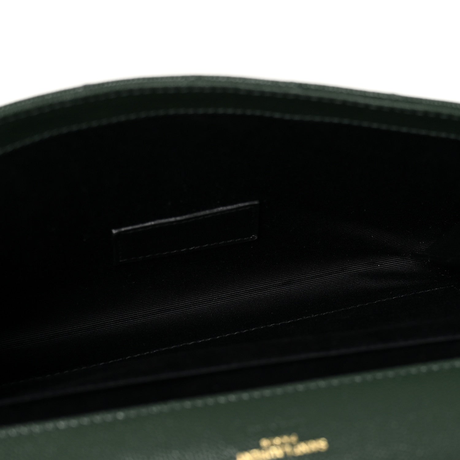 Saint Laurent Grain De Poudre Textured Mixed Matelasse Triquilt Monogram Clutch Vert Fonce 5 of 13
