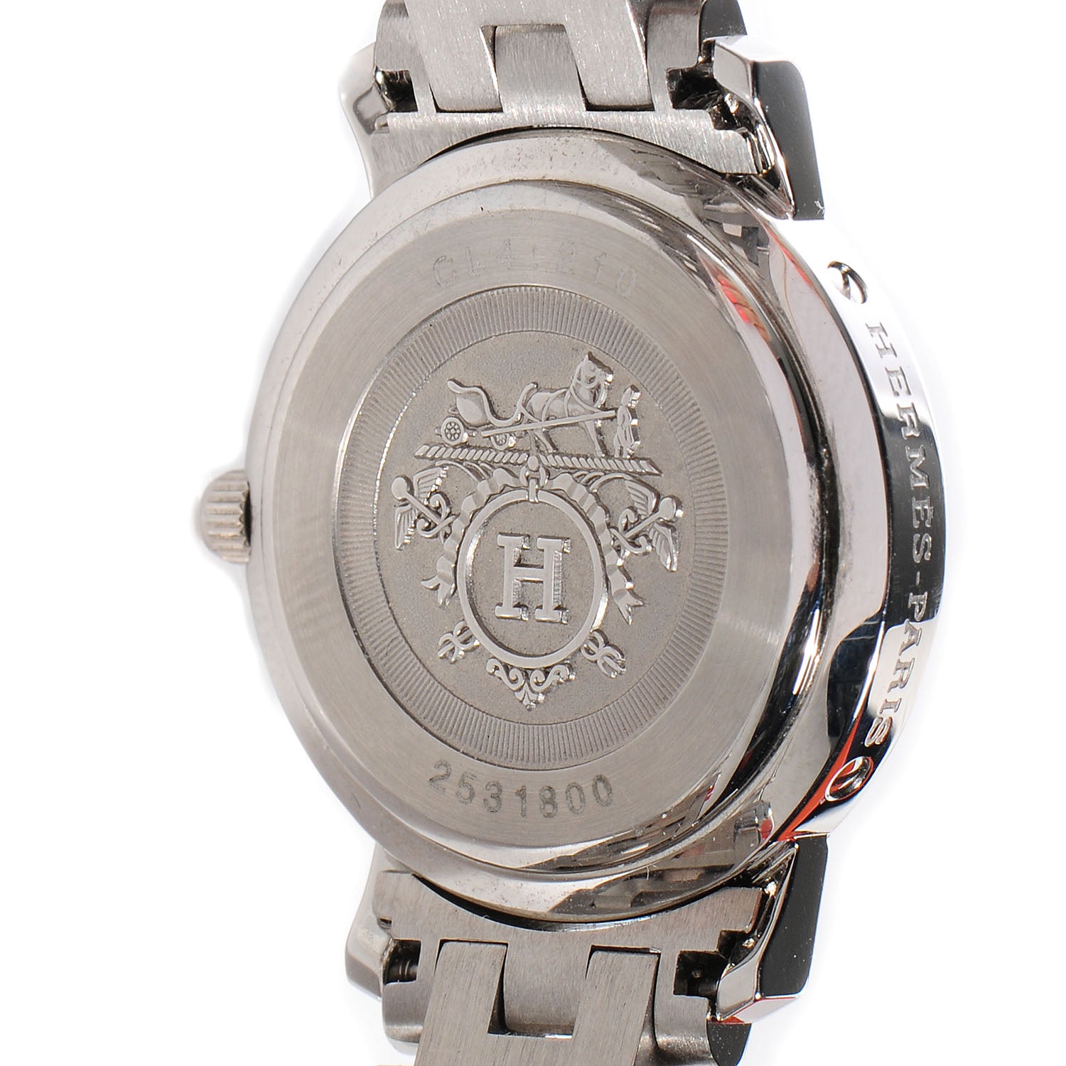 Hermes Stainless Steel 24mm Clipper Quartz Watch Black 5 of 10
