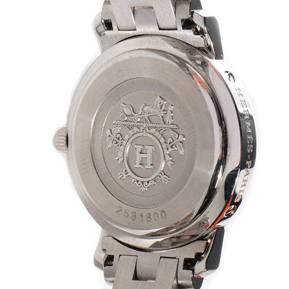 Hermes Stainless Steel 24mm Clipper Quartz Watch Black 5 of 10