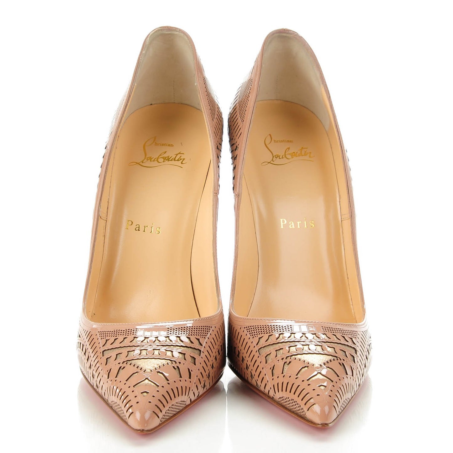 Patent Suede Burma Laser Cut Kristali 120 Pumps 39 Nude