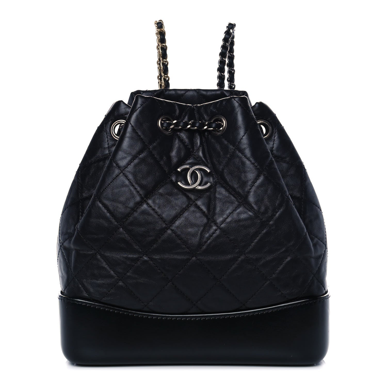 Chanel Aged Calfskin Quilted Small Gabrielle Backpack Black 1 of 9