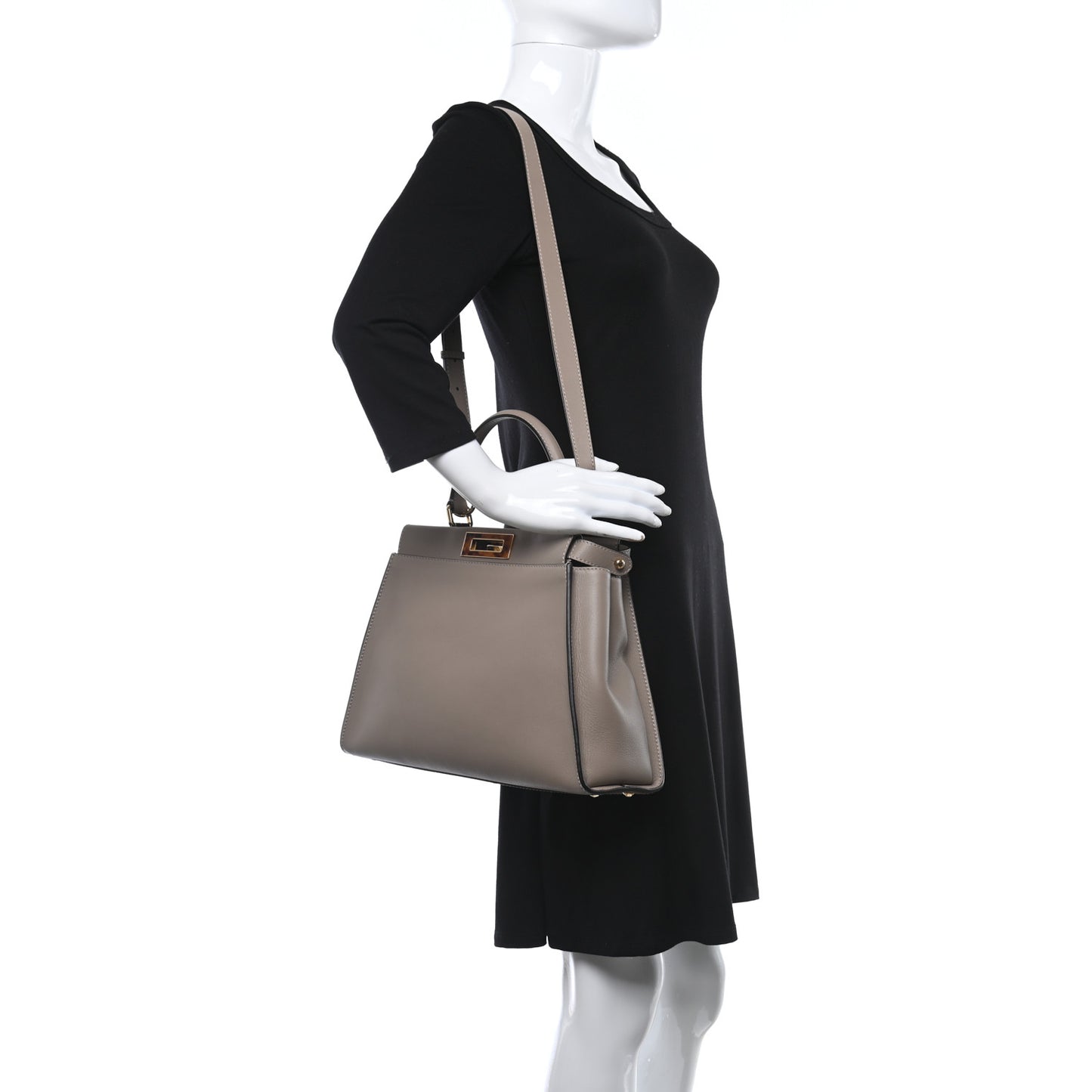Vitello Seta Plexiglass Tortoise Medium Peekaboo Iconic Satchel Tortora
