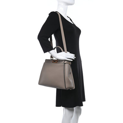 Fendi Vitello Seta Plexiglass Tortoise Medium Peekaboo Iconic Satchel Tortora 2 of 8