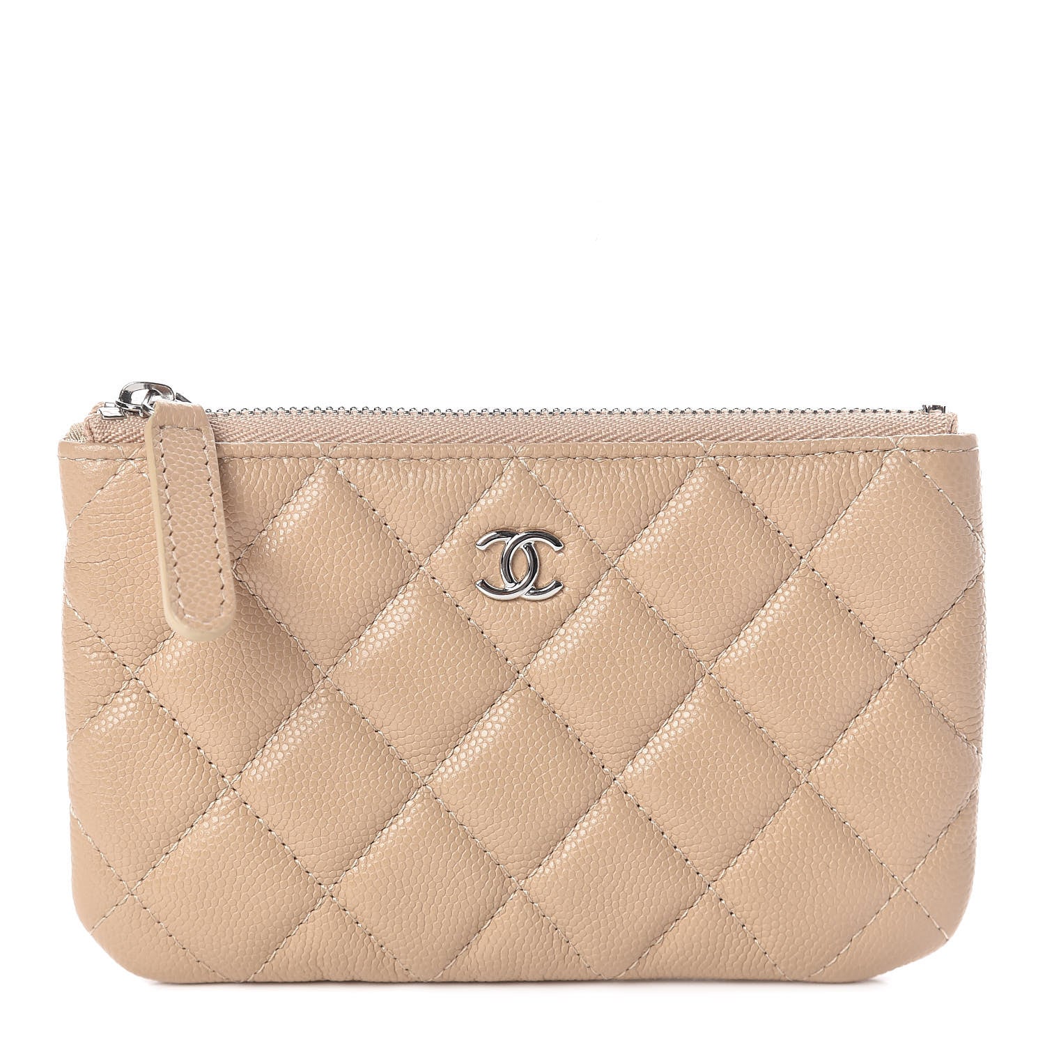 Chanel Caviar Quilted Small Cosmetic Case Beige 1 of 8