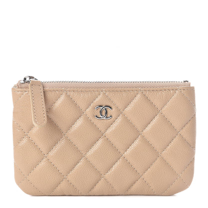 Chanel Caviar Quilted Small Cosmetic Case Beige 1 of 8