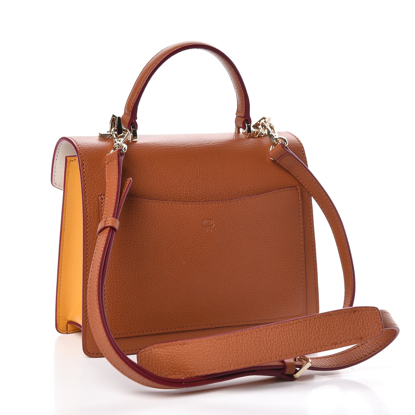 Visetos Small Patricia Satchel Cognac White