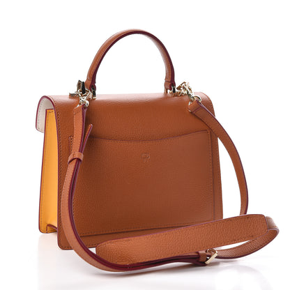 MCM Visetos Small Patricia Satchel Cognac White 3 of 12