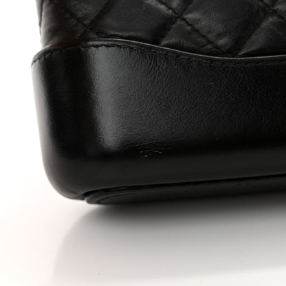 Chanel Aged Calfskin Quilted Small Gabrielle Clutch With Chain Black 16 of 16