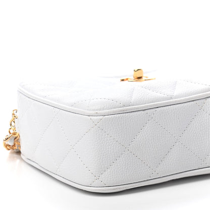 Chanel Caviar Quilted Camera Case White 7 of 13