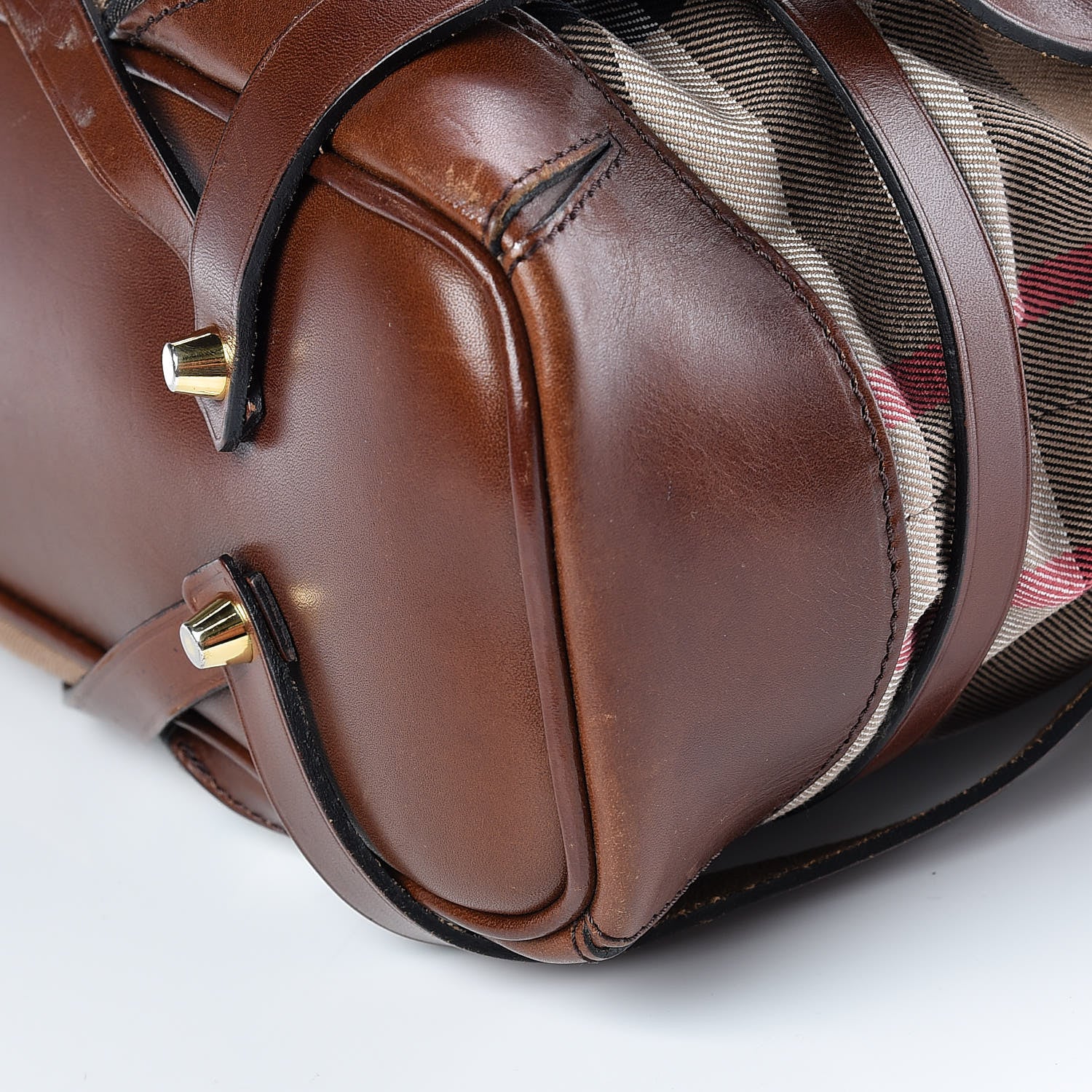 Burberry House Check Bridle Calfskin Medium Gosford Hobo Dark Tan 14 of 14