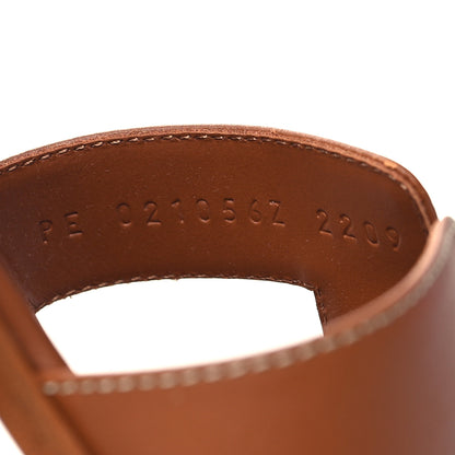 Hermes Box Calfskin Oran Sandals 38 Gold 6 of 8