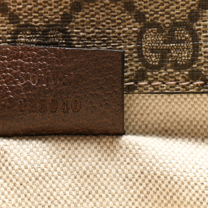 Gucci GG Supreme Monogram Web Small Neo Vintage Double Flap Messenger Bag Beige New Acero 8 of 11