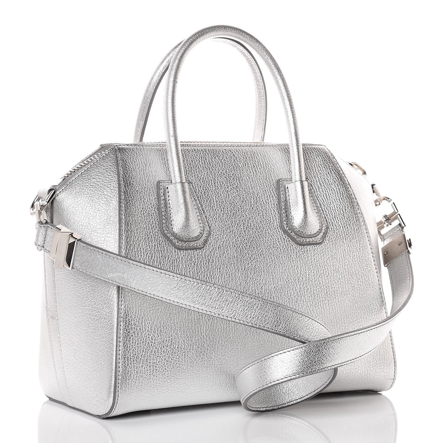 Givenchy Metallic Sugar Goatskin Small Antigona Silver 4 of 12