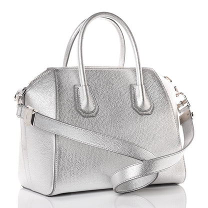 Givenchy Metallic Sugar Goatskin Small Antigona Silver 4 of 12