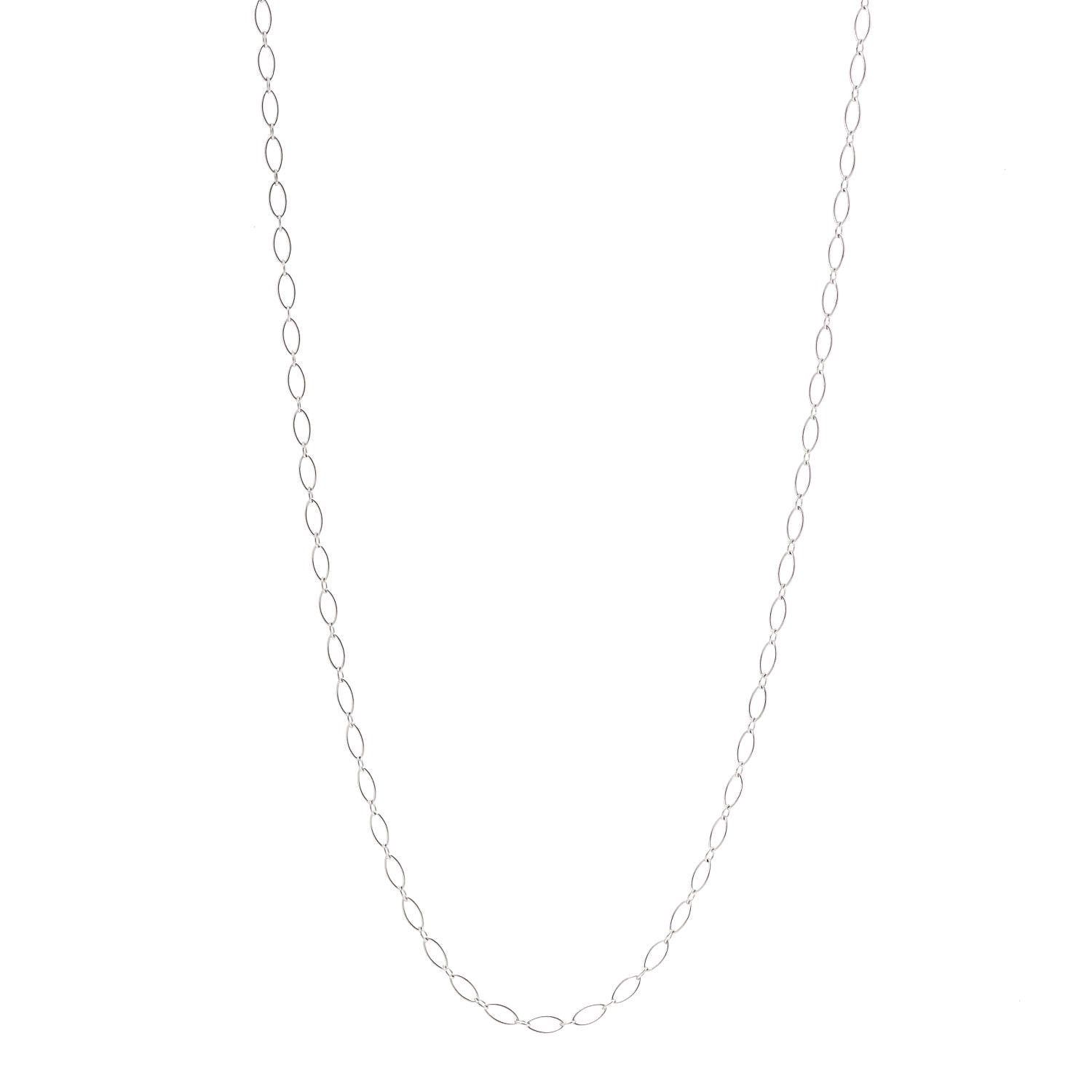 Tiffany 18K White Gold Oval Link Chain Necklace 20" 1 of 5