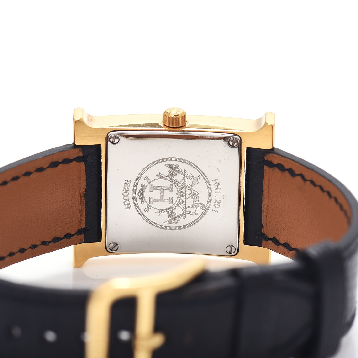 Hermes Stainless Steel Courchevel 21mm Heure H Hour Quartz Watch Noir 4 of 5