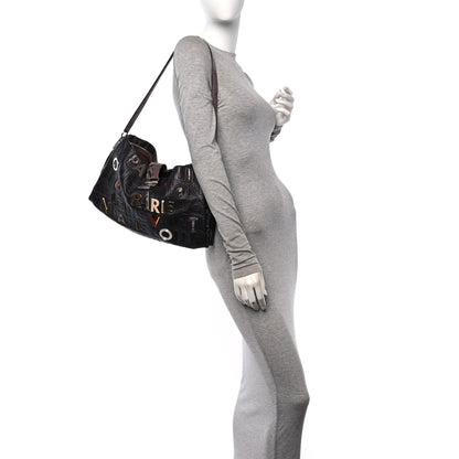 Louis Vuitton Snakeskin Lambskin Monogram Collage Lutece Grey 2 of 11