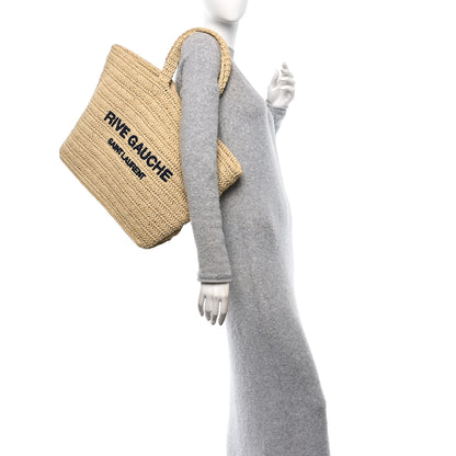 Saint Laurent Raffia Rive Gauche Tote Natural 2 of 10