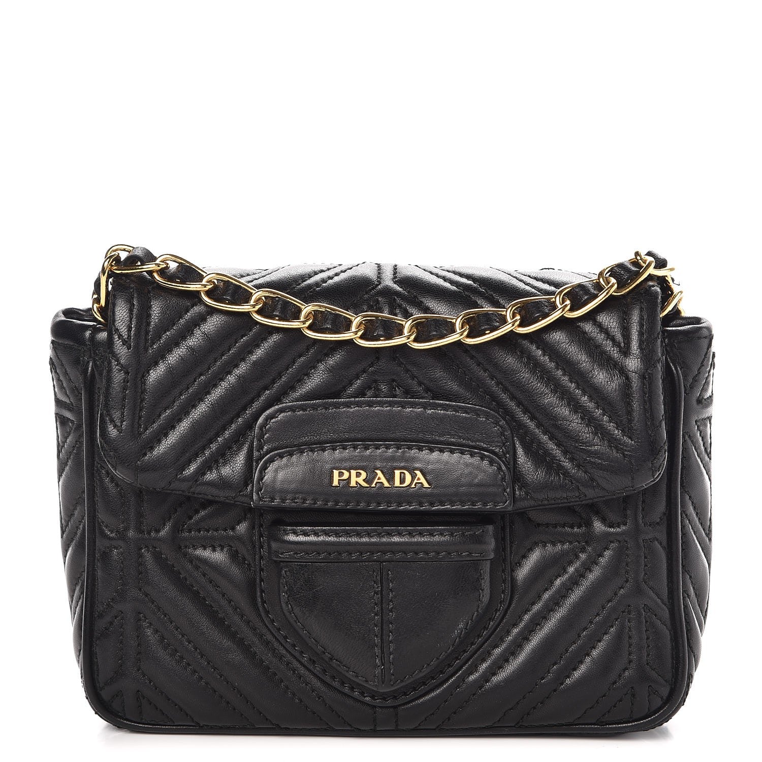 Prada Nappa Quilted Crossbody Bag Black 1 of 8