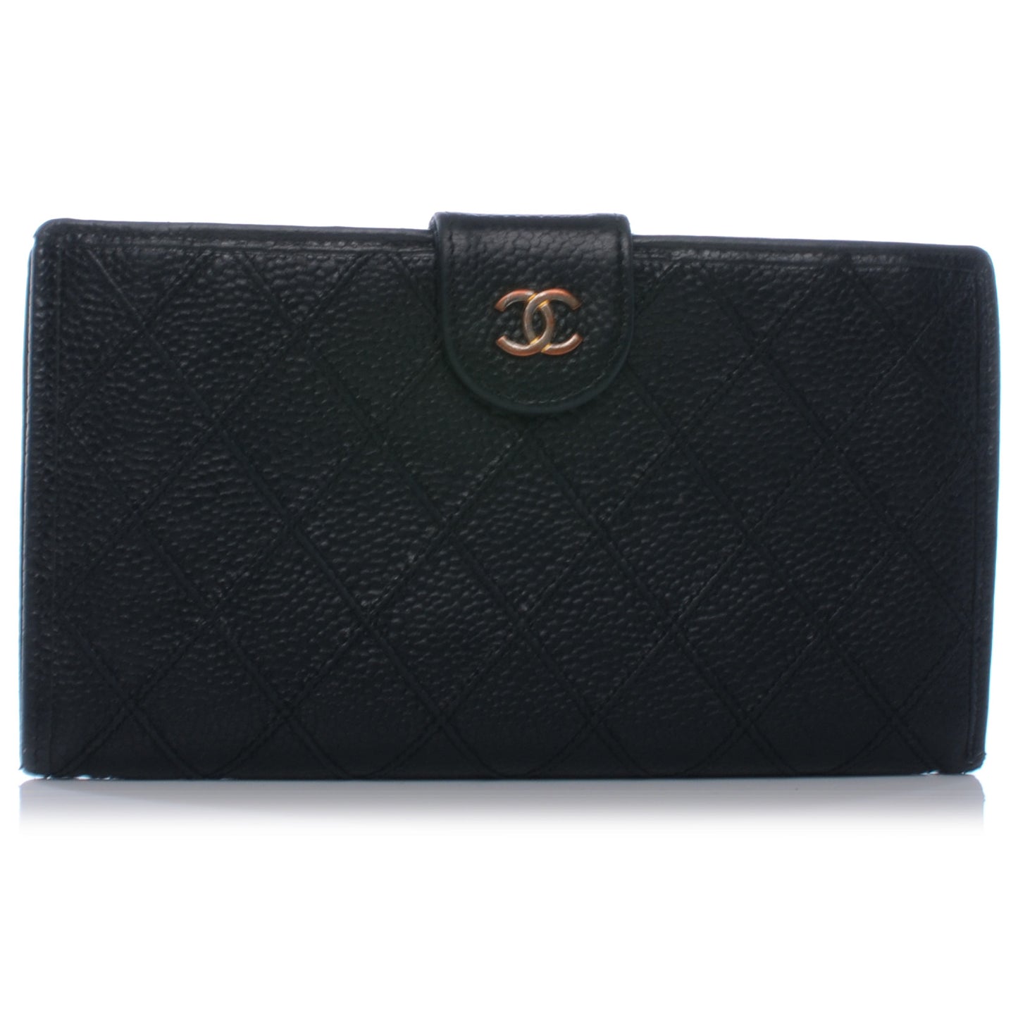 Caviar Diamond Stitch Wallet Black