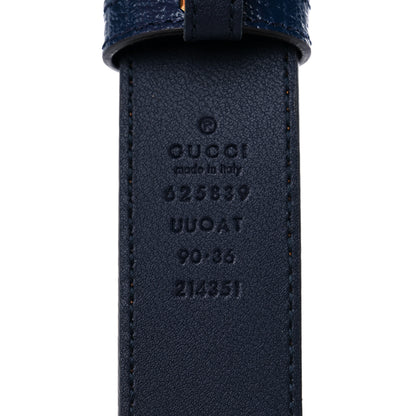 Gucci GG Supreme Monogram Kaleidoscope Double G 30mm Belt 90 36 Blue Orange Multicolor Blue Agata 3 of 5
