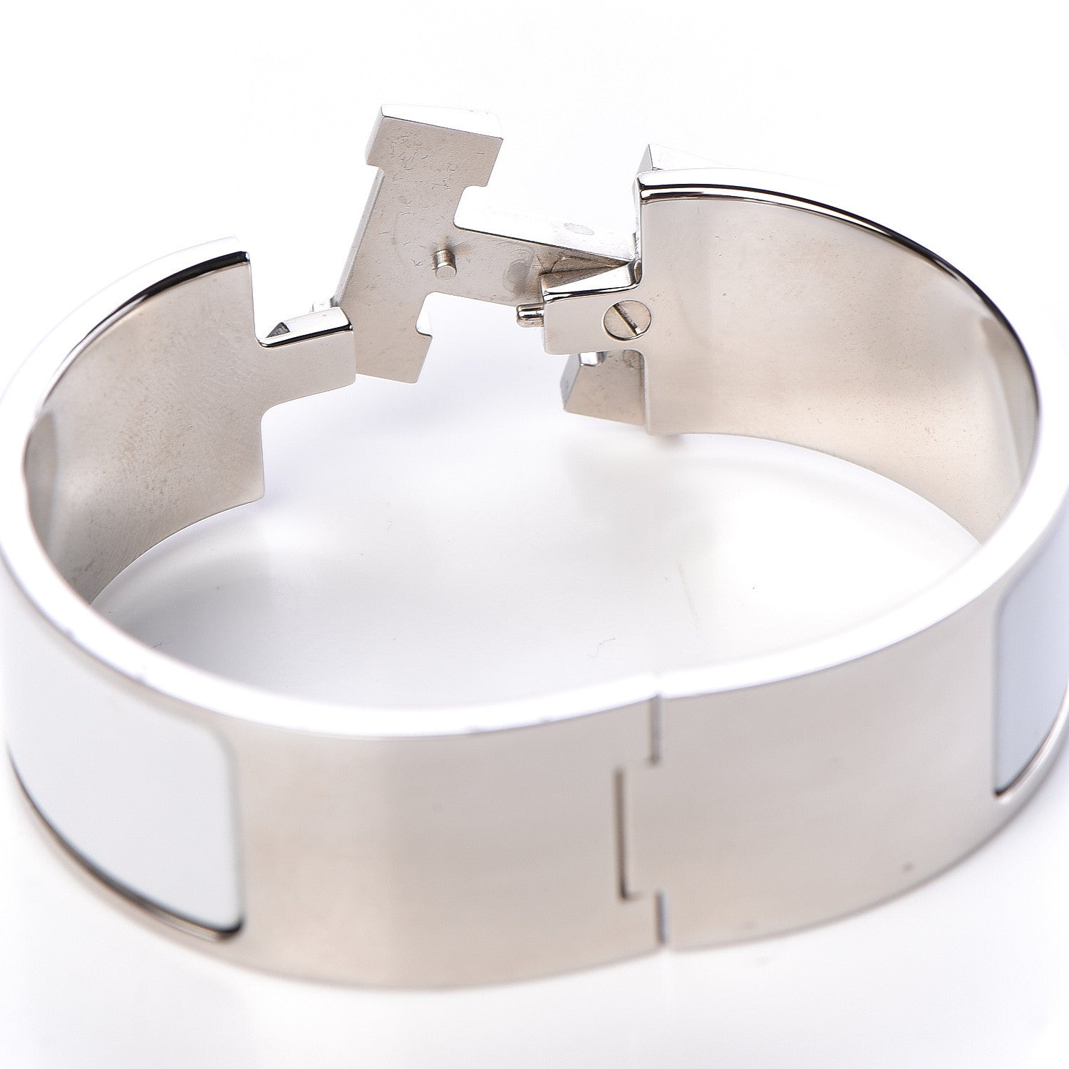 Hermes Enamel Wide Clic Clac H Bracelet PM White 4 of 6