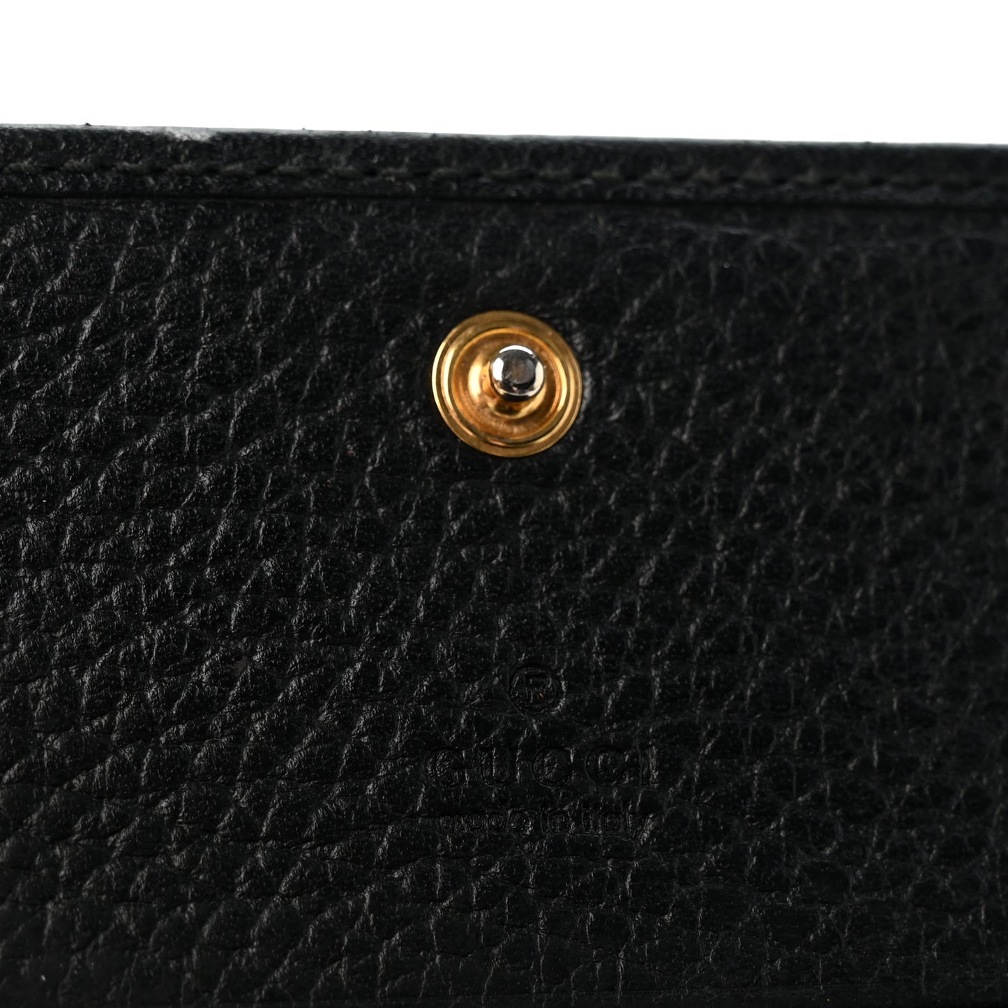 Pebbled Calfskin GG Marmont Card Case Black