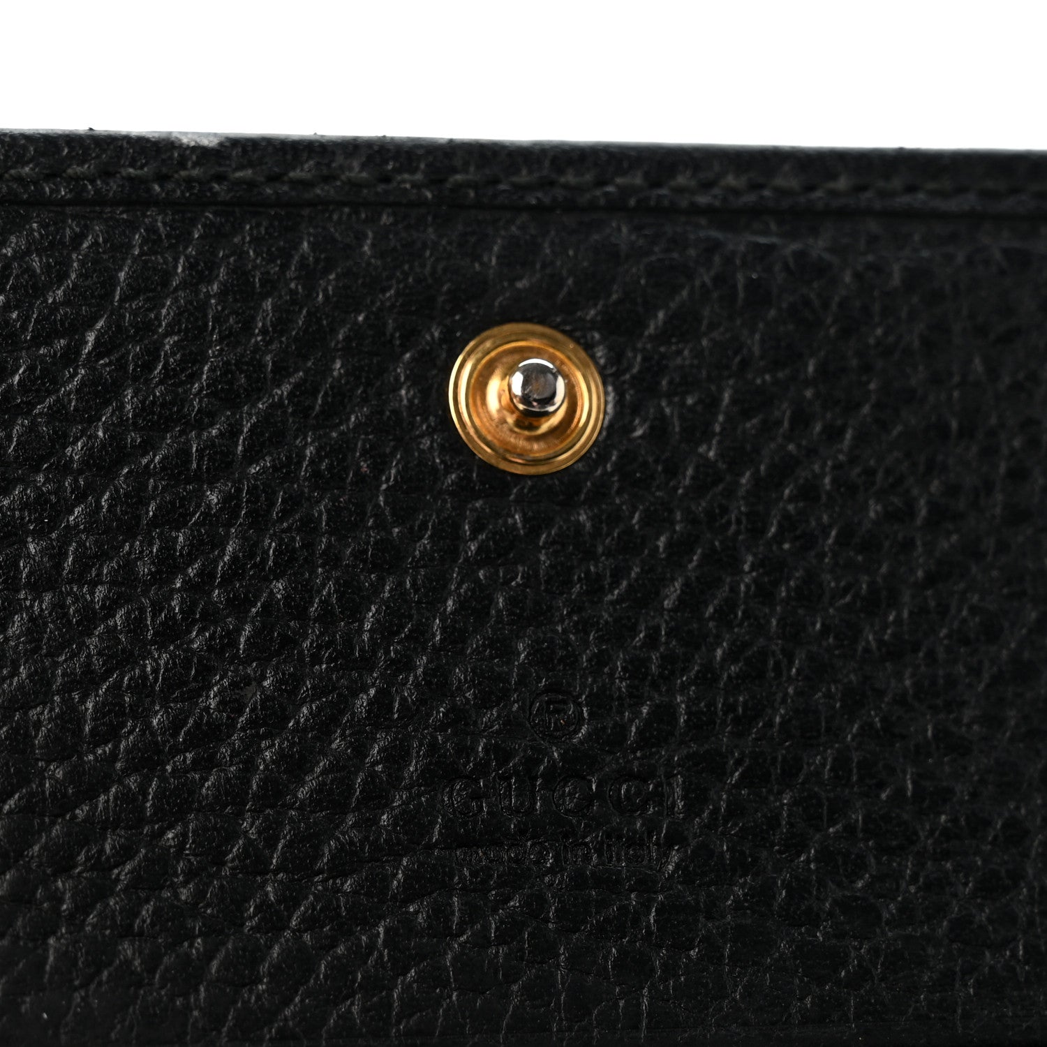 Gucci Pebbled Calfskin GG Marmont Card Case Black 6 of 9