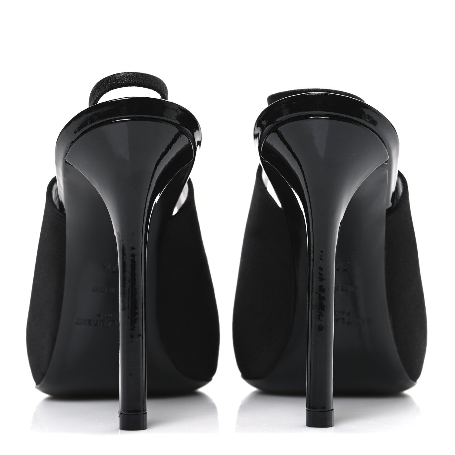 Saint Laurent Raso Regale Raven 110 Slingback Pumps 37.5 Black 6 of 11