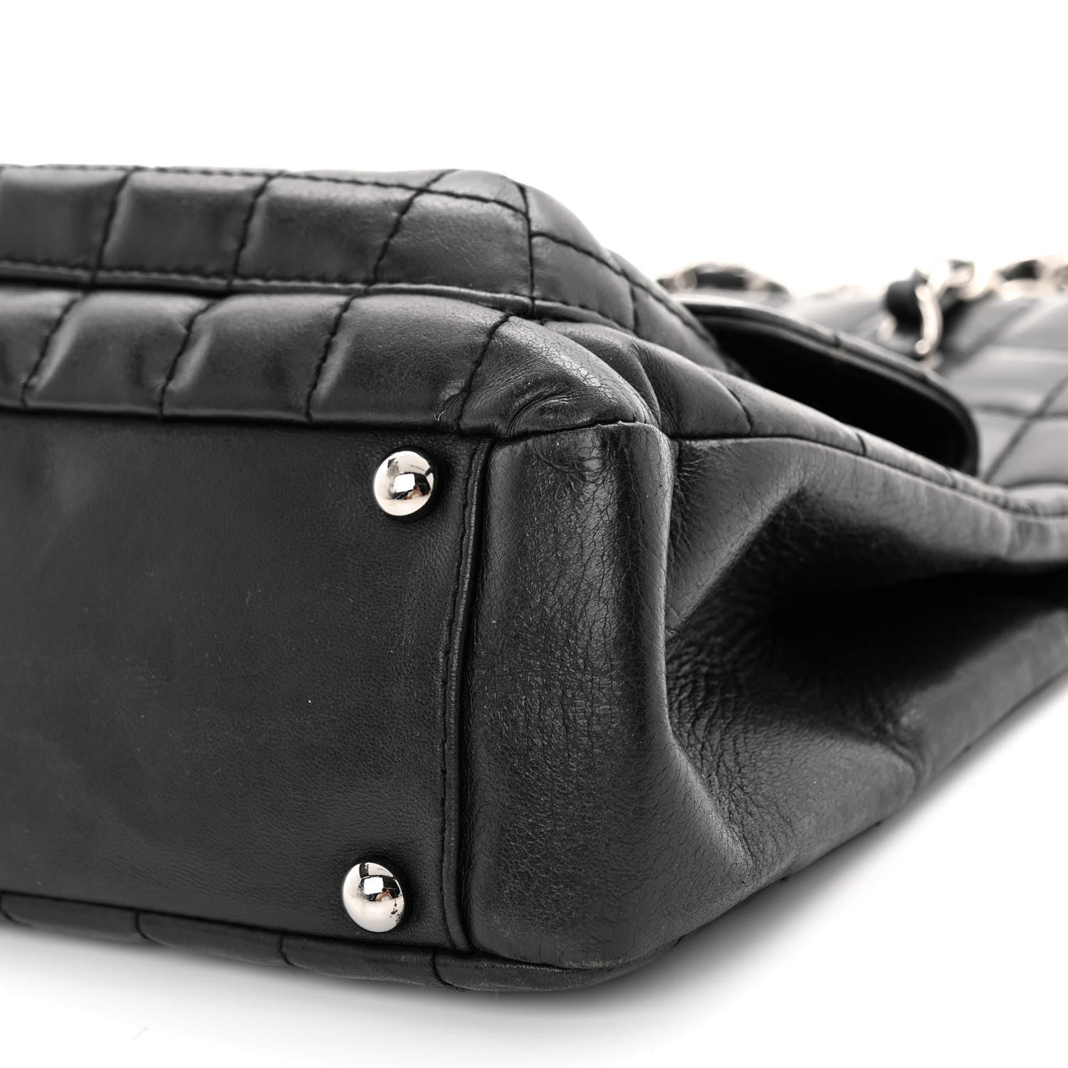 Chanel Lambskin Quilted Chocolate Bar Mademoiselle Shoulder Bag Black 10 of 11