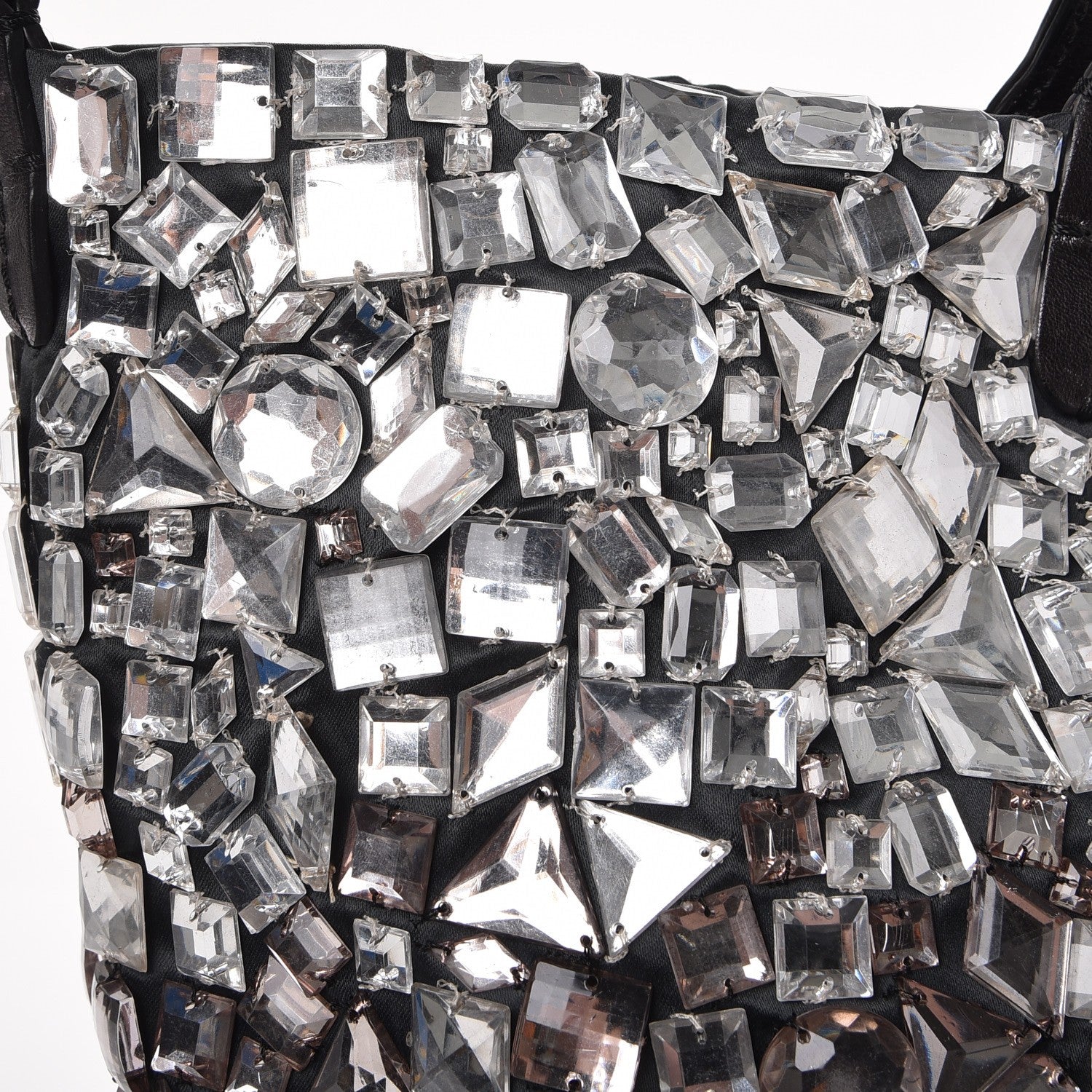 Valentino Garavani Vitello Crystal Ombre Tote Black 8 of 13