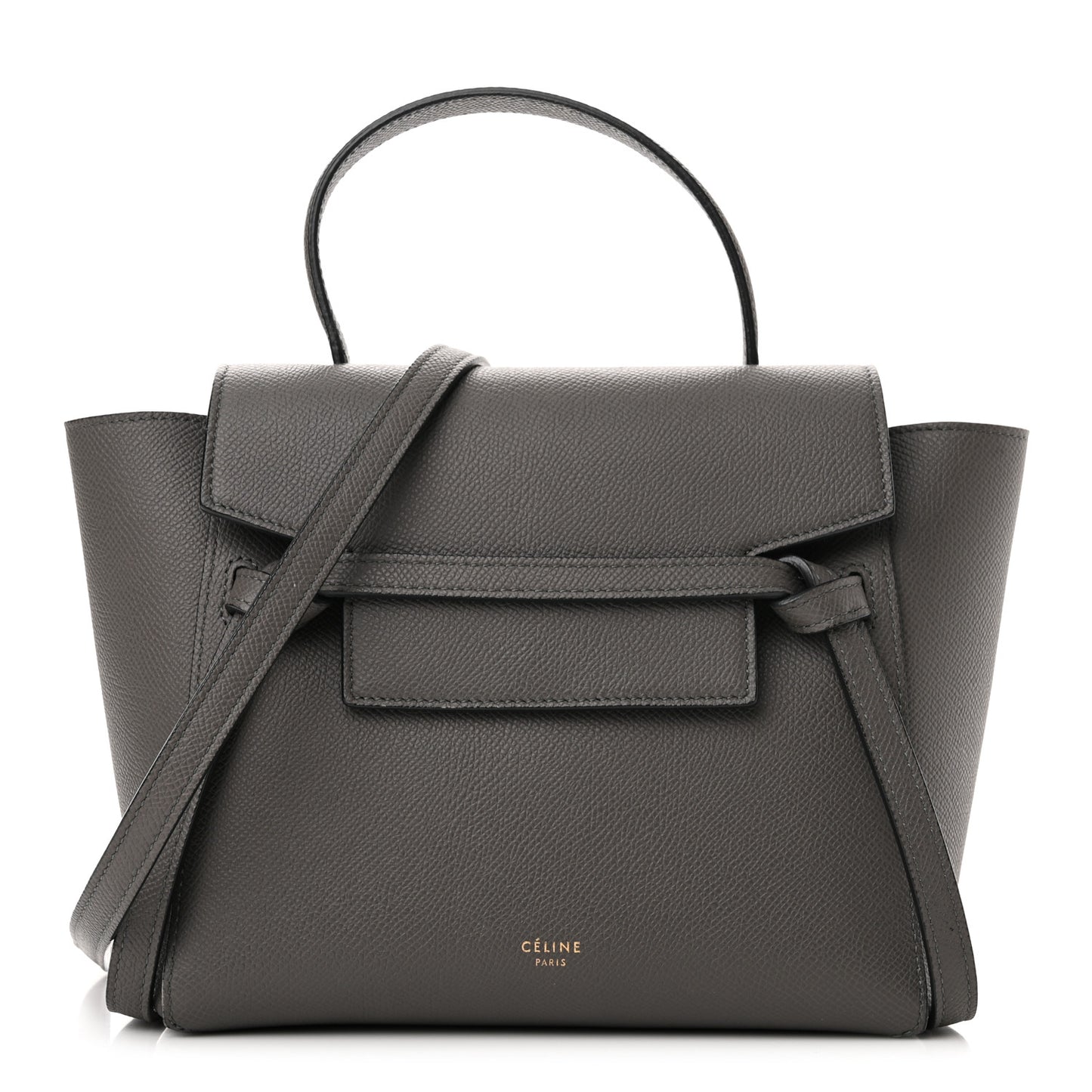 Grained Calfskin Nano Belt Bag Grey