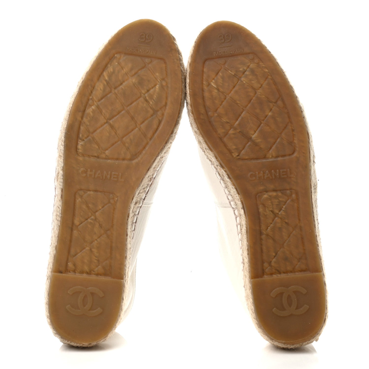 Chanel Lambskin CC Espadrilles 39 White Black 4 of 5