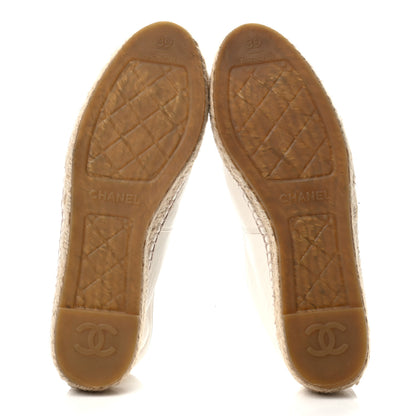Chanel Lambskin CC Espadrilles 39 White Black 4 of 5