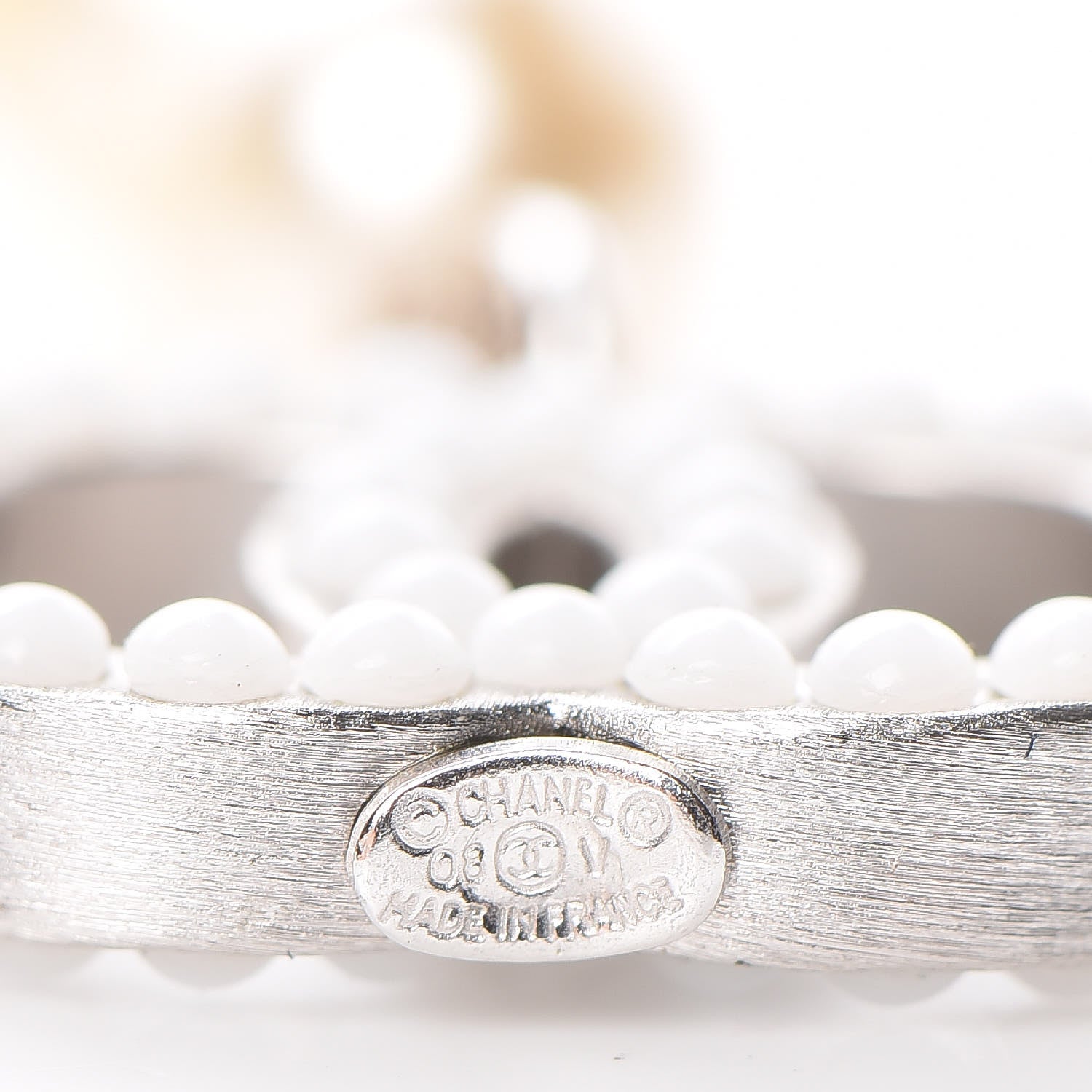 Chanel Pearl CC Long Necklace Silver 5 of 5