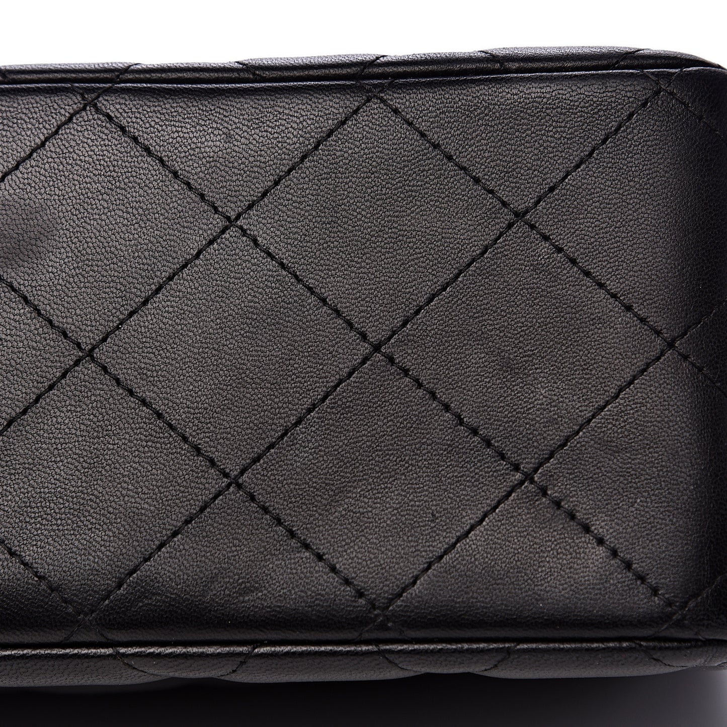Lambskin Quilted Jumbo Double Flap Black
