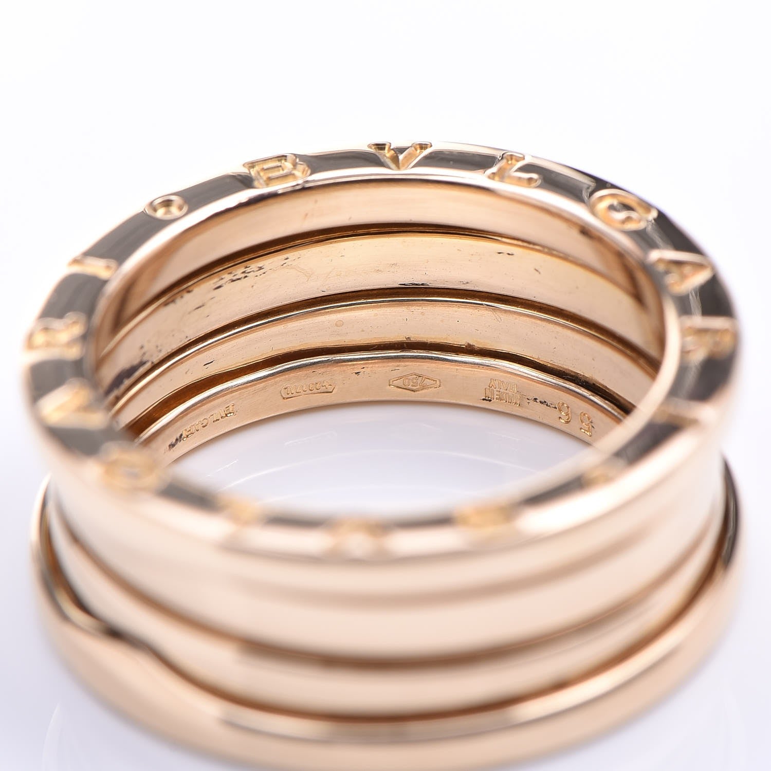 Bulgari 18K Yellow Gold B.Zero1 Three-Band Ring 56 7.5 5 of 5